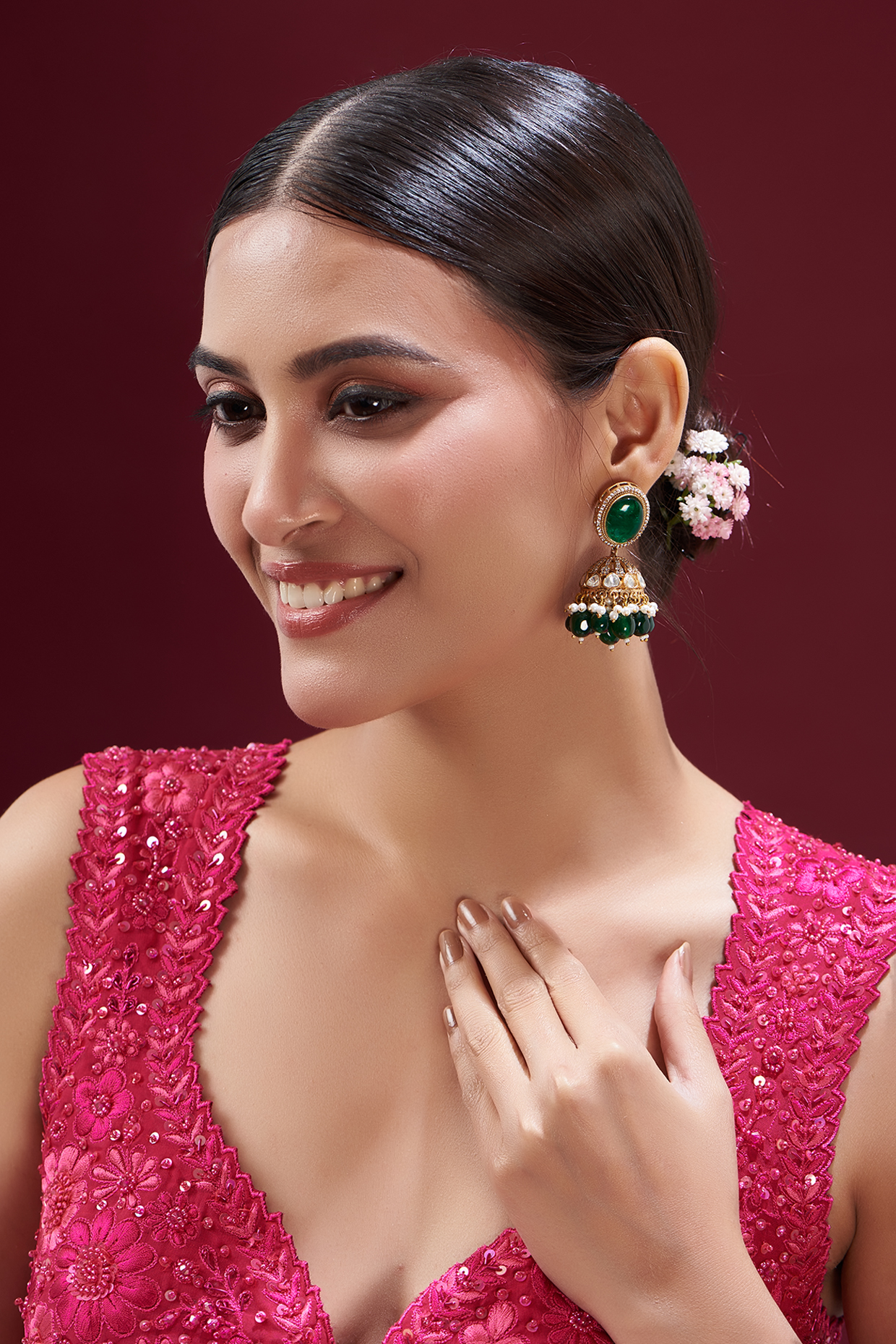 Buy Pastel Green with Pearls Kundan Earrings for Women Online at Ajnaa  Jewels |391366